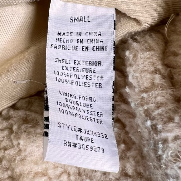 Thread & Supply Anthropologie Full Zip Teddy Jacket in Taupe Size S - Picture 9 of 15